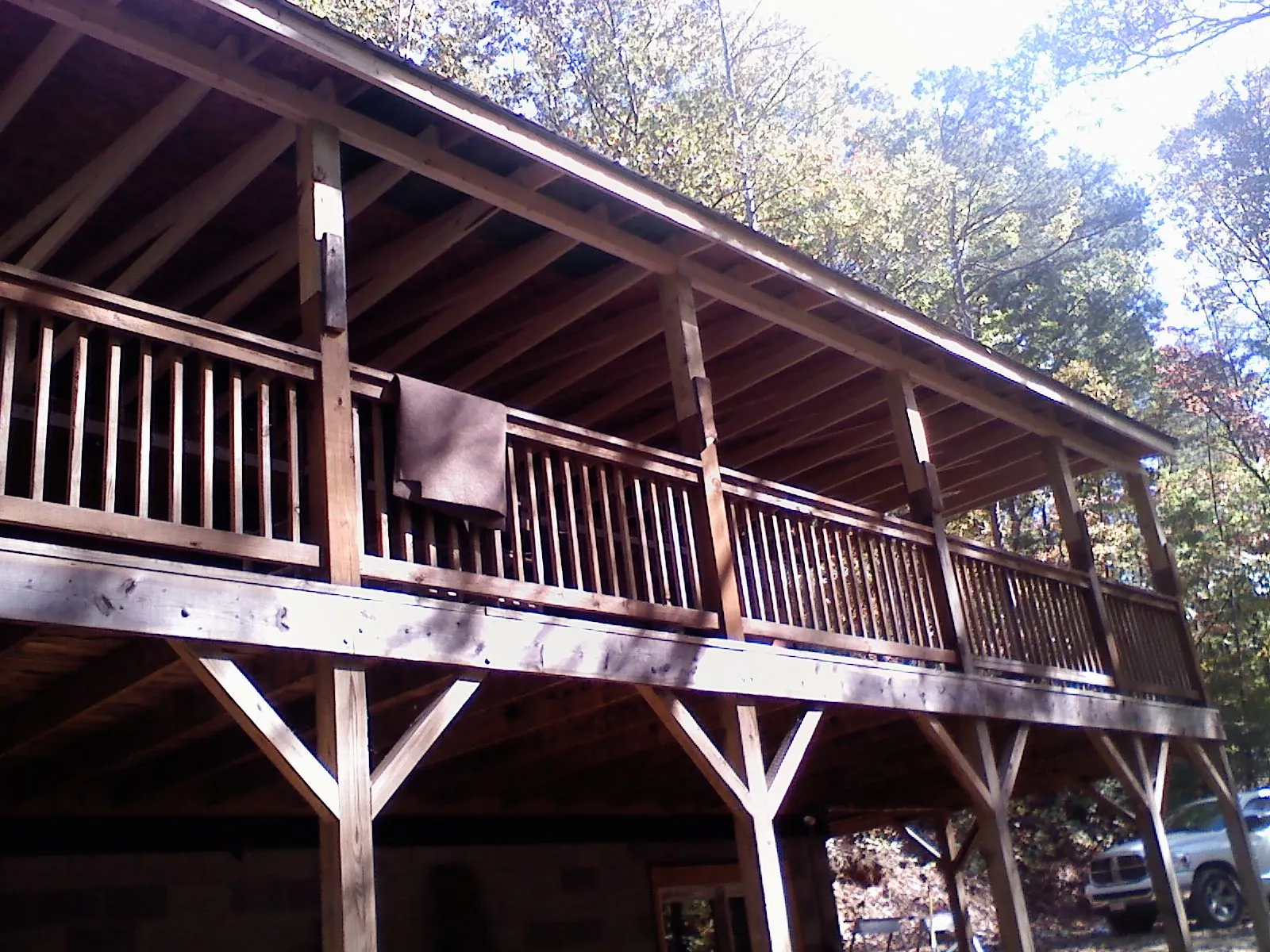 Timber framing under a new elevated porch and deck — Roof Leak Repair in Bogota by Roofing Brothers